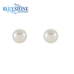 14KYG Stud Pearl Earrings - 7-7.5mm