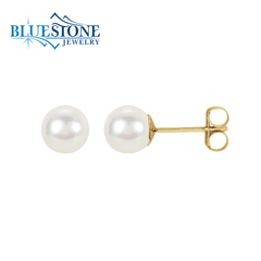 14KYG Stud Pearl Earrings - 8-8.5mm
