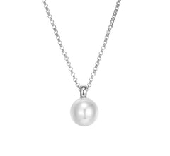 Silver Pearl Necklace- 20 Inches
