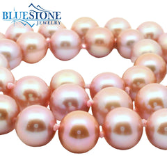 Pink Pearl Beaded Necklace- 18 Inches