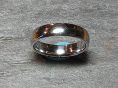 14K White Gold Wedding Band 5.5mm Wide Size 9.25