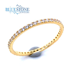 Gold Plated Eternity Ring with CZs- Size 6