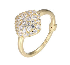 18kt Yellow Gold Plated Ring with CZs- Size 7