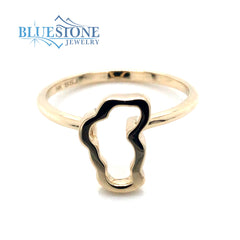 14kt Yellow Gold Lake Tahoe Outline Ring- 7.25