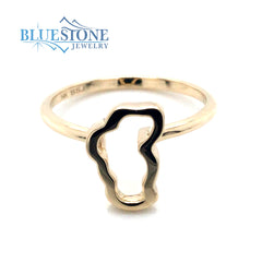 14kt Yellow Gold Lake Tahoe Outline Ring- 6