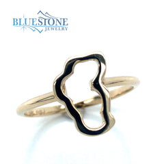 14kt Yellow Gold Lake Tahoe Outline Ring- 8.25