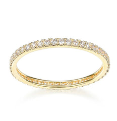Gold Plated Eternity Ring with CZs- Size 8
