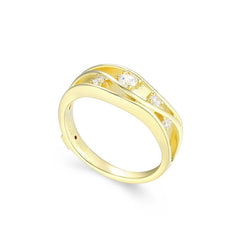 14KYG Plated 'Vine' Ring w/ CZ's - Sz. 7