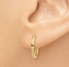 14K Yellow Gold Huggies Earrings 13x1.8mm
