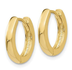 14 Karat Yellow Gold Huggie Earrings. 12.5mm x 2mm