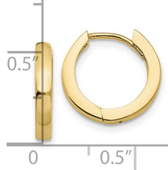 14 Karat Yellow Gold Huggie Earrings. 12.5mm x 2mm
