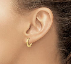 14 Karat Yellow Gold Huggie Earrings. 12.5mm x 2mm