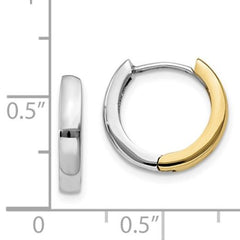 14K Two Toned Gold Huggie Earrings - 12mm