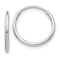 14 Karat White Gold Hoop Earrings (14mm)