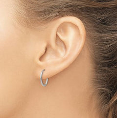 14 Karat White Gold Hoop Earrings (14mm)