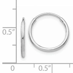 14 Karat White Gold Hoop Earrings (14mm)