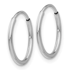 14 Karat White Gold Hoop Earrings (14mm)
