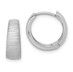 14 Karat White Gold Hinged Hoop Earrings