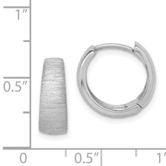 14 Karat White Gold Hinged Hoop Earrings