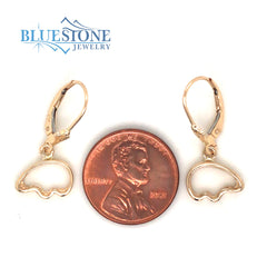 14kt Yellow Gold Lever Back Bear Earrings