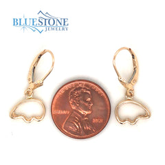 14 Karat Yellow Gold Lever Back Bear Earrings