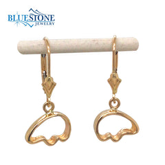 14 Karat Yellow Gold Lever Back Bear Earrings