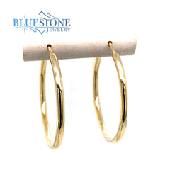 Gold Plated Hoop Earrings - 1.25"