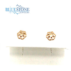 14KT Yellow Gold Snowflake Earrings