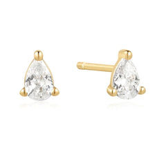 14KT Yellow Gold Plated Pear Cut CZ Stud Earrings