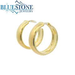 Gold Plated 7mm Solid Thick Hoops