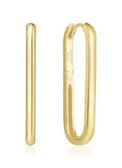 Sterling Silver & 14K Gold Plated Oversized U Hoop Earrings