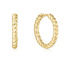14K Gold Plated Twist Textured Hoops
