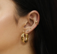 14kt Gold Plated Dainty Flower Stud Earrings