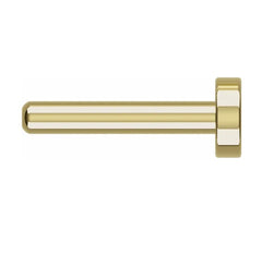 14 Karat Yellow 7mm Flat Back Press Fit Earring Back. 18 Gauge, 2.5mm Back Pad