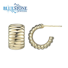 Gold Plated Hoop Stud Earrings