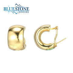 Gold Plated Omega Clip Hoop Earrings