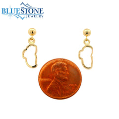 14kt Yellow Gold Lake Tahoe Outline Earrings