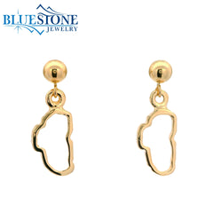 14kt Yellow Gold Lake Tahoe Outline Earrings