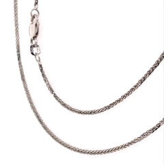 14 Karat White Gold Wheat Chain Length 16 Inches at 2.2 grams.