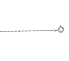 14 Karat White Gold Diamond Cut 0.7mm Cable Chain measuring 16 inches