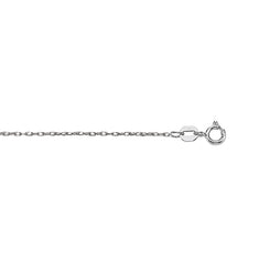 14 Karat White Gold 0.6mm Rope Chain at 18.5  inches weighing 0.4 gram