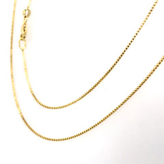 14kt Yellow Gold Diamond Cut Round Box Chain- 16"