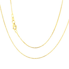 14kt Yellow Gold Diamond Cut Round Box Chain- 16"