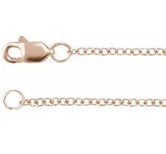 18 Inch 14kt Rose Gold Filled Solid Cable Chain