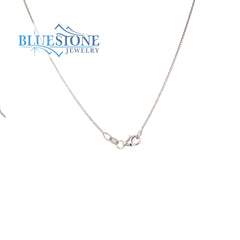 14 Karat White Gold Diamond Cut Round Box Chain at 1.5 grams, 16 inche