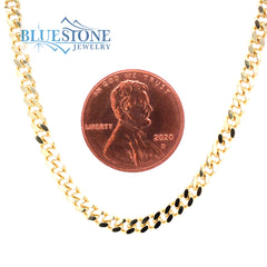 Sterling Silver 14 Karat Yellow Gold Plated Cowboy Chain/Necklace. 3.2