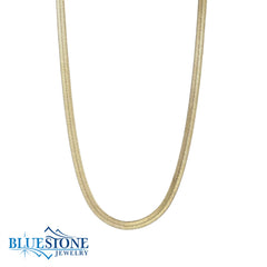Sterling Silver 14 Karat Yellow Gold Plated Herringbone Chain Necklace -18"