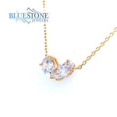 Gold Plated Necklace with CZs- 18 Inches