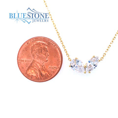 Gold Plated Necklace with CZs- 18 Inches