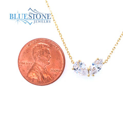 Gold Plated Necklace with CZs- 18 Inches